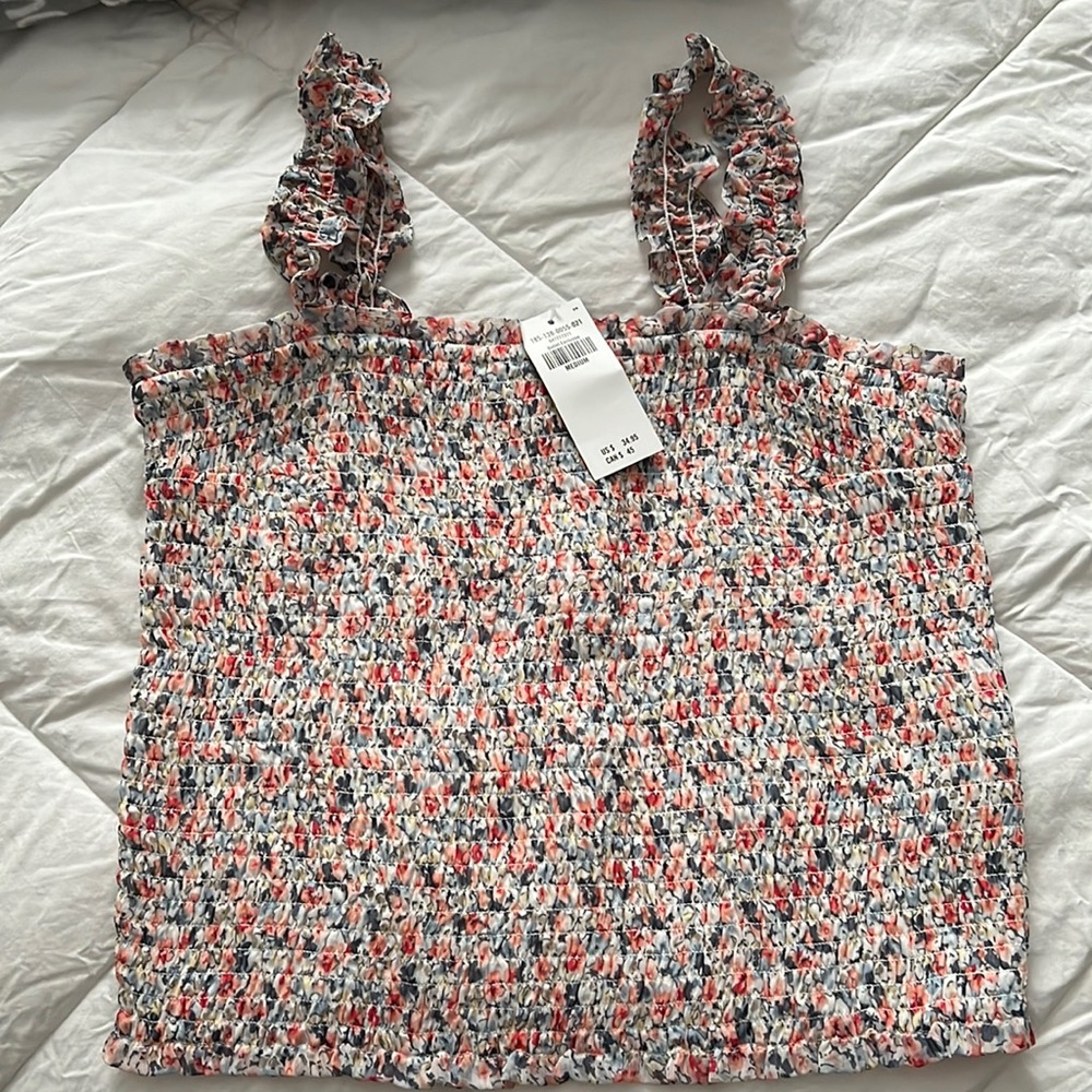 NWT- Abercrombie ribbed floral crop tank